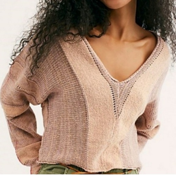 Free People Sweaters - Free People for Revolve “Lemonade Stand” slightly cropped sweater in salmon. S